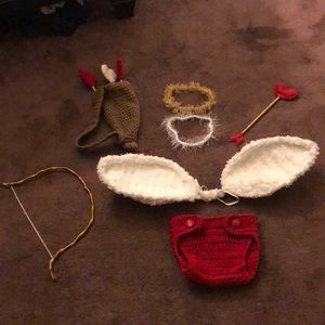 Crochet baby toddler Valentine Cupid photo outfit